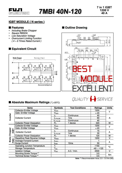 New FUJI 7MBI40N-120 Power Supply Module: Quality Assured - FUJI