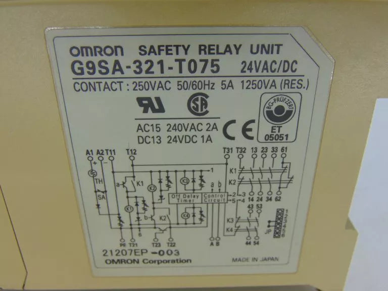 Omron G9SA-321-T075 Safety Relay New In Box - OMRON