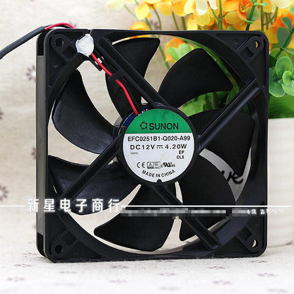 1pcs  SUNON EFC0251B1-Q020-A99 12V 4.20W 12CM 12025 2-wire cooling fan