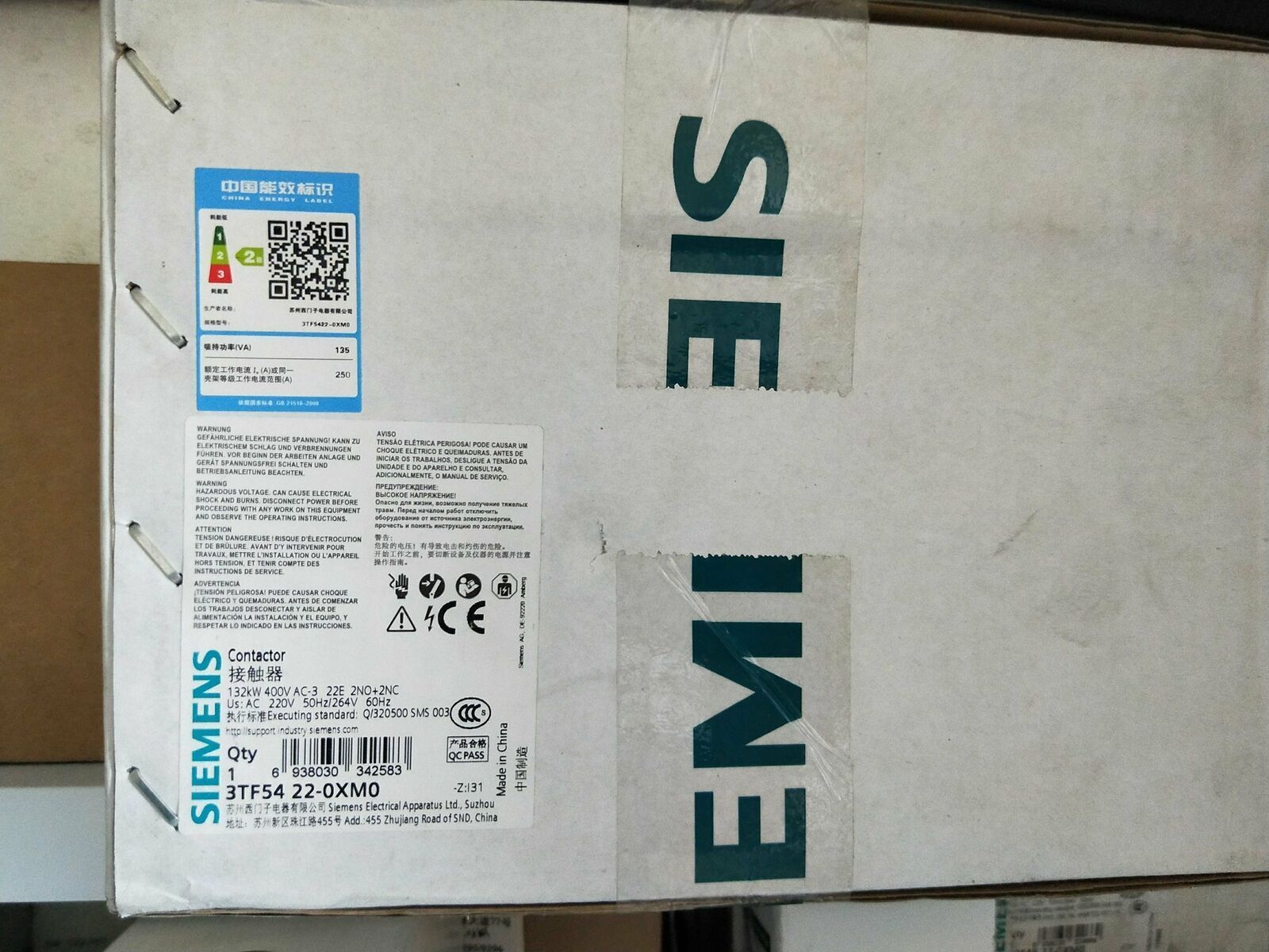 new 1PC  SIEMENS In Box 3TF54220XM0 AC Contactor 3TF5422-0XM0 Fast Delivery