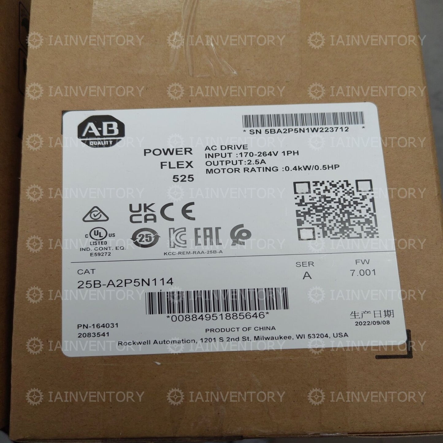 Sealed Allen-Bradley 25B-A2P5N114 Fast Ship - ALLEN-BRADLEY