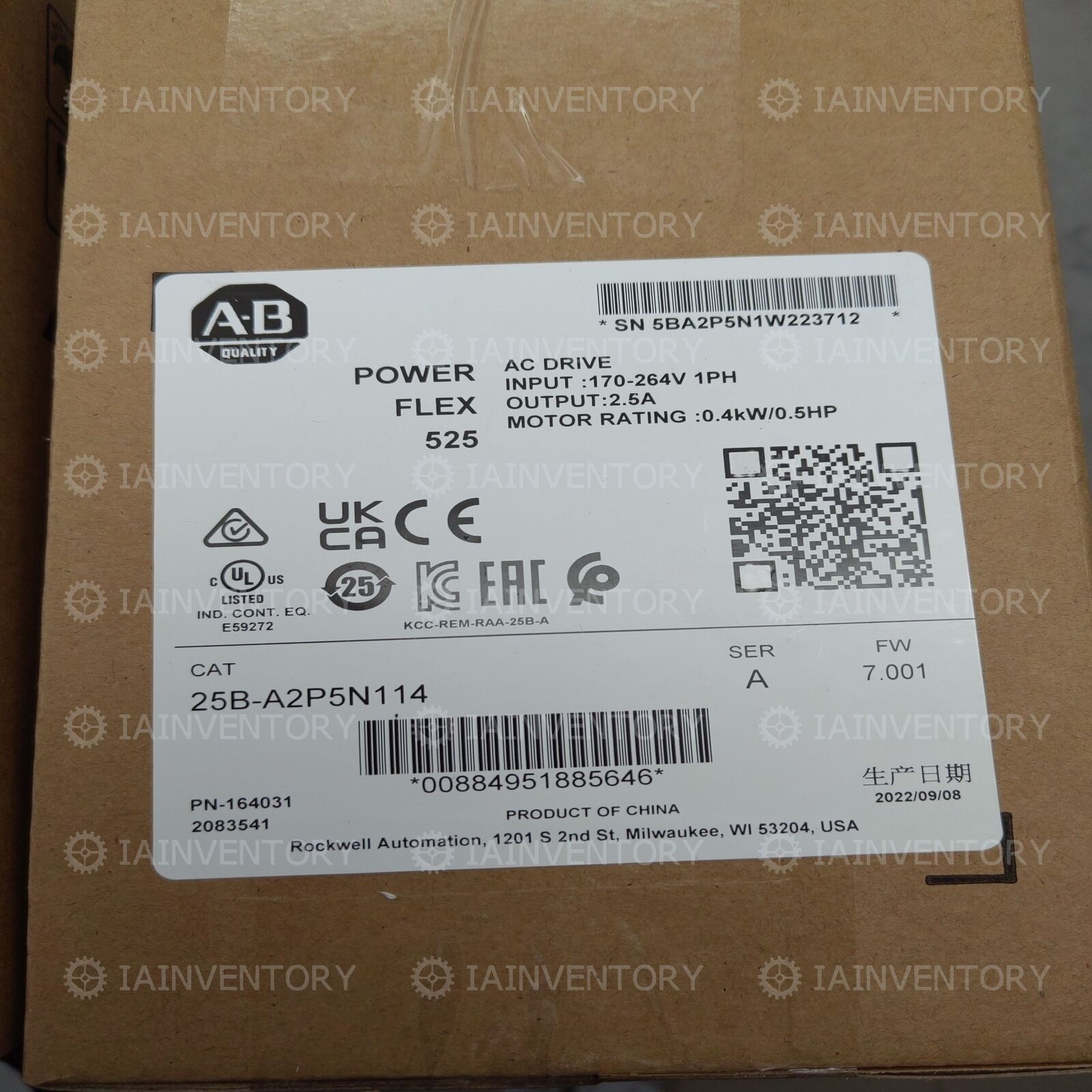 Sealed Allen-Bradley 25B-A2P5N114 Fast Ship - ALLEN-BRADLEY