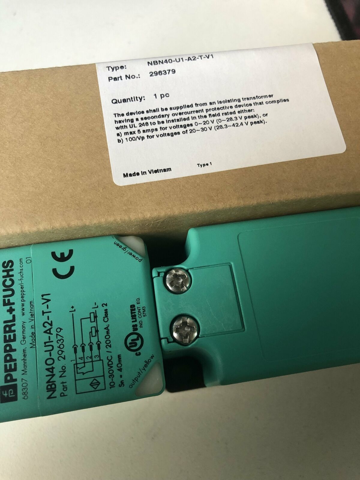 Pepperl+Fuchs NBN40U1A2TV1 PROXIMITY SENSOR - PEPPERL+FUCHS