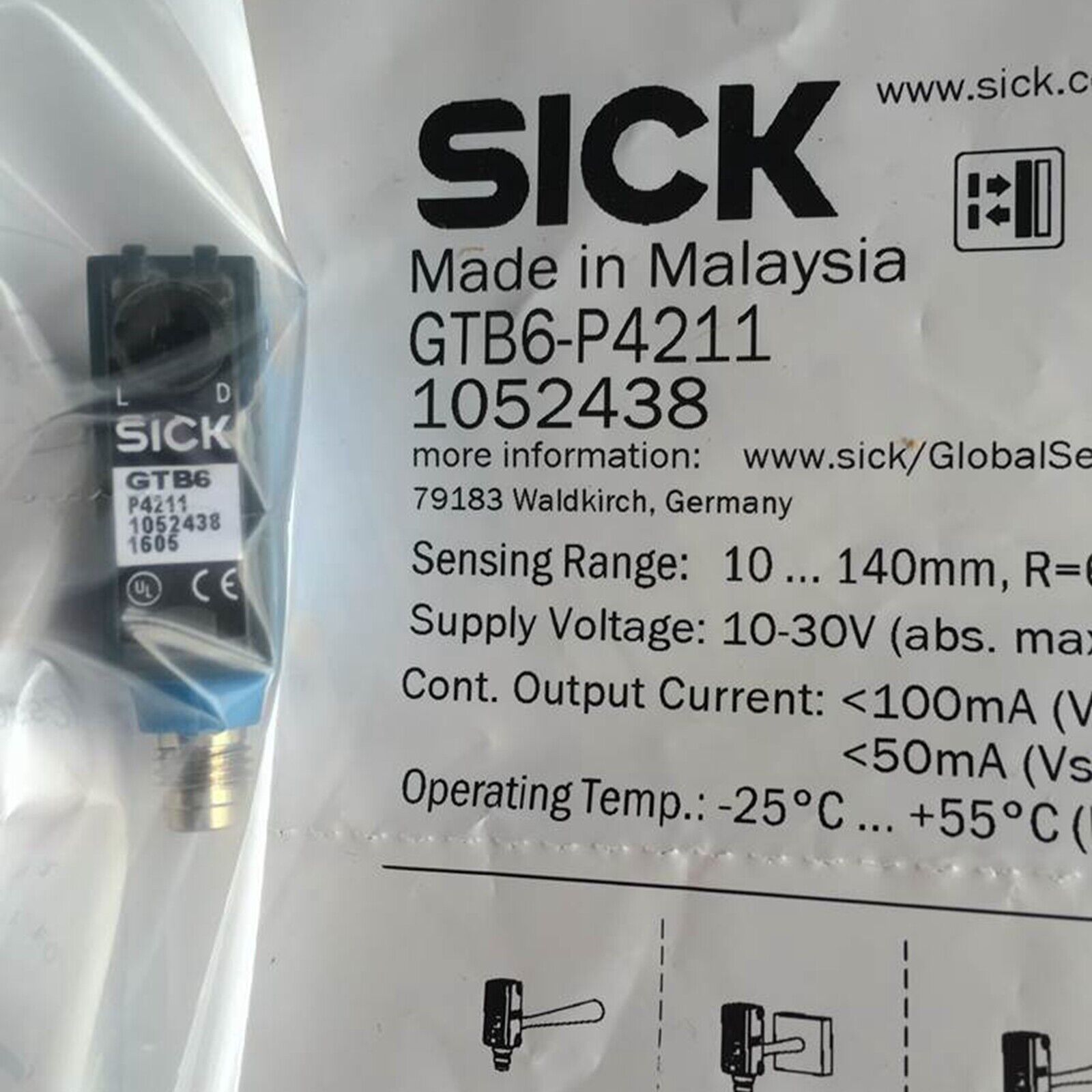 NEW SICK GTB6-P4211 1052438 Reflective Photoelectric Switch Sensor