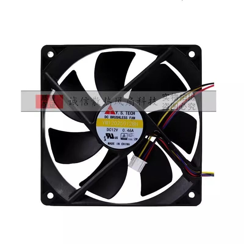 Y.S.TECH YW12025012BH 12025 DC12V 0.46A 12CM 4-Wire PWM Cooling Fan