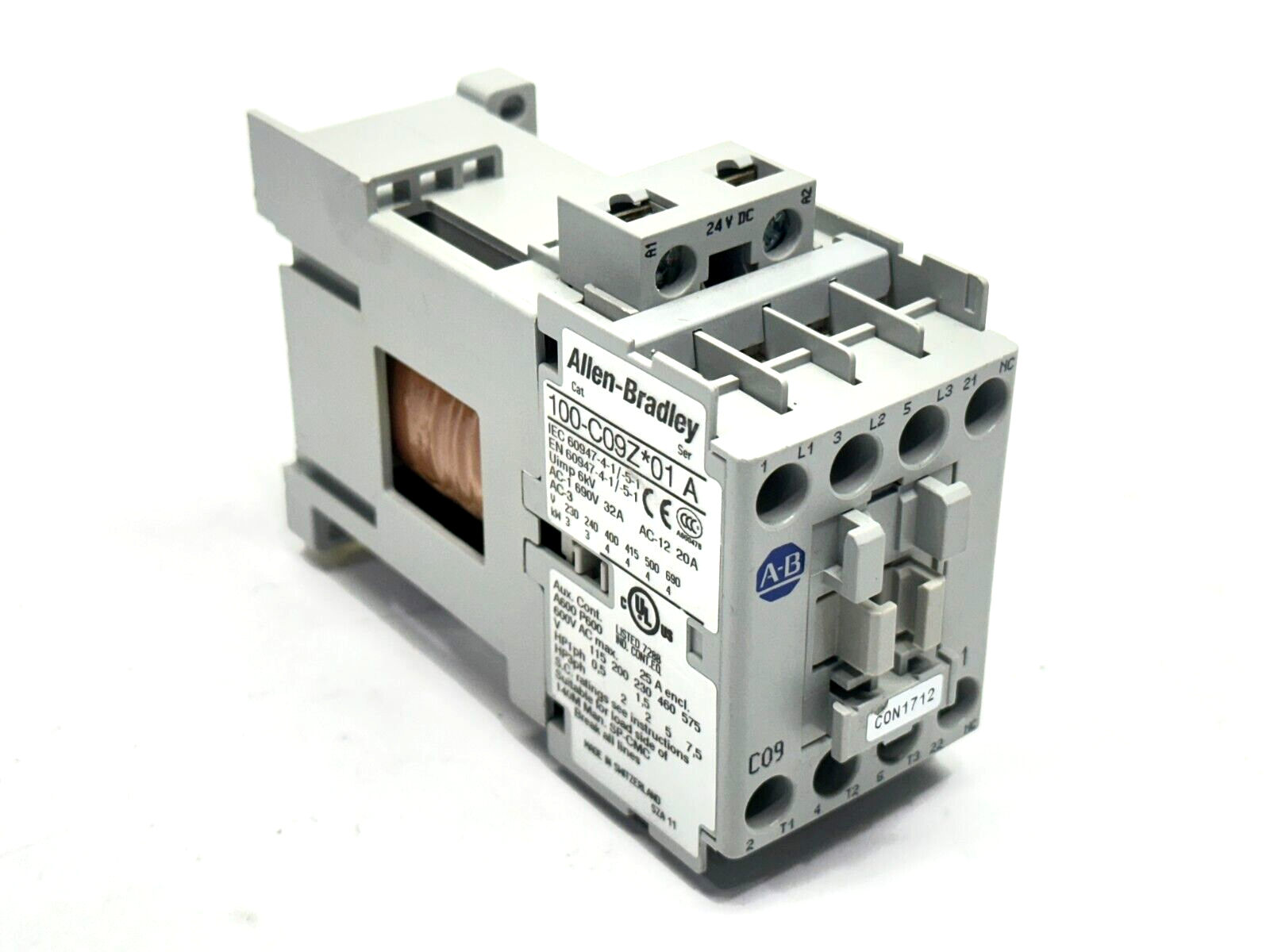 Allen Bradley 100-c09zj01 Contactor 25A 24V 5HP Ser - ALLEN BRADLEY