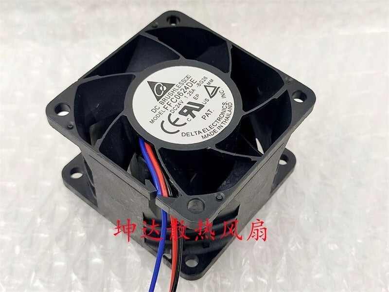 Delta FFC0624DE 6038 DC24V 1.25A 6CM 3-Wire Large Airflow Inverter Cooling Fan