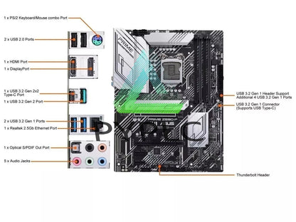 For ASUS PRIME Z590-P LGA 1200 Intel Z590 SATA 6Gb/s ATX Intel Motherboard