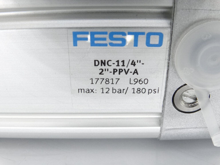 FESTO DNC-1 1/4"-2"-PPV-A Pneumatic Cylinder - Industrial Pneumatic Actuator - 2 Bar - 1/4" Travel - FESTO