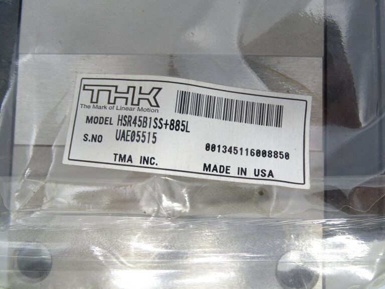 THK HSR45B1SS+885L LINEAR GUIDE - NEW - THK