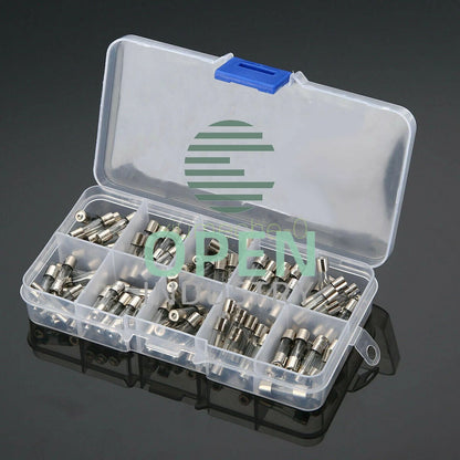 100pcs 5x20mm Quick Blow Electrical Glass Fuses Fast-Blow Acting Assorted