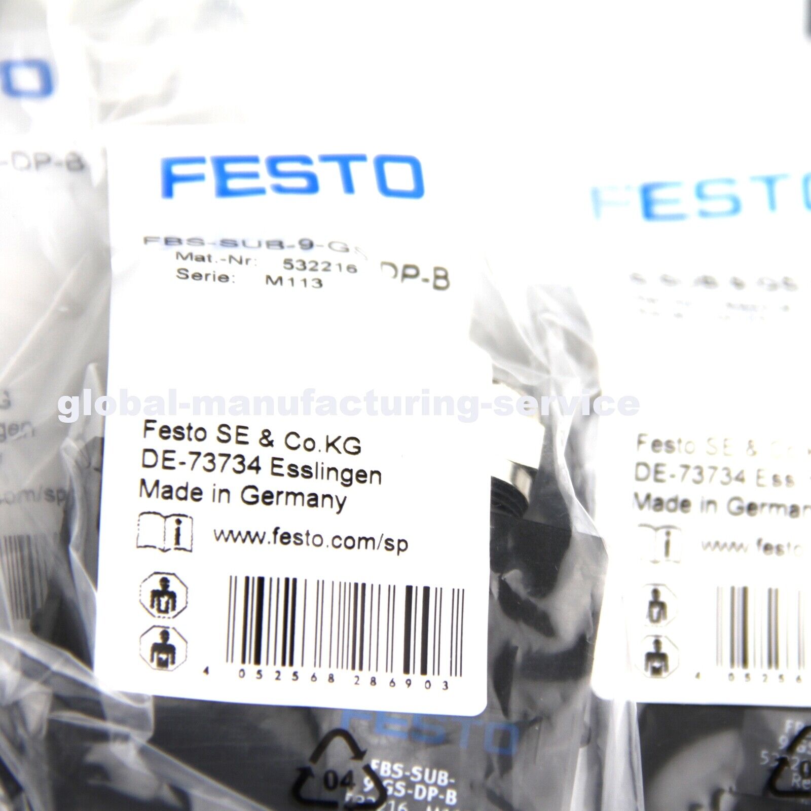 FESTO  FBS-SUB-9-GS-DP-B 532216 PLC Fieldbus Socket Plug FESTO