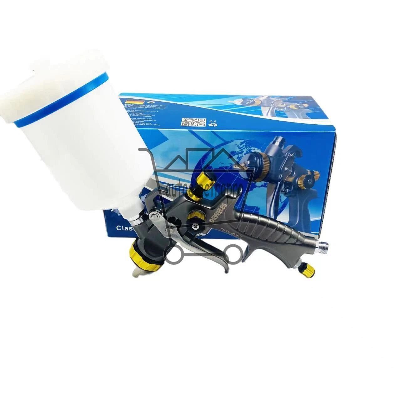 Black Mini931G Car Paint Spray Gun HVLP Repair Tool 0.5/0.8mm Nozzle 250mm Cup