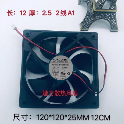 FOXCONN PV122512H 12025 DC12V 0.70A 12CM 2-Wire Cooling Fan