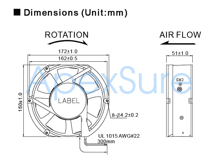 COMAIR ROTRON 17250 24V 1.0A JQ2480VX High Air volume server fan