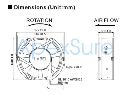COMAIR ROTRON 17250 24V 1.0A JQ2480VX High Air volume server fan
