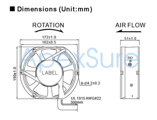 COMAIR ROTRON 17250 24V 1.0A JQ2480VX High Air volume server fan