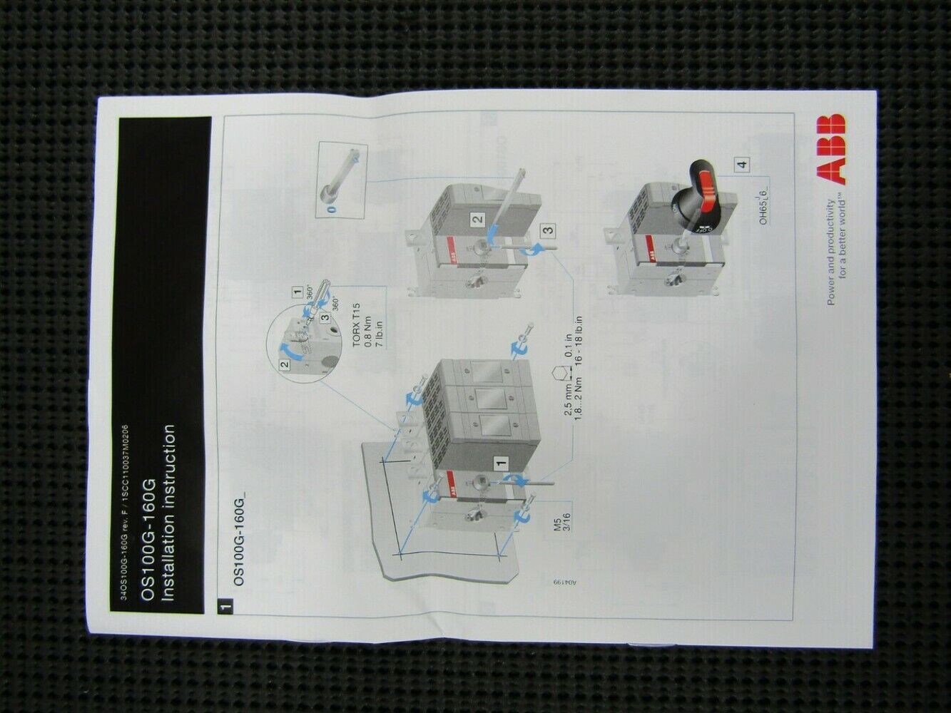 ABB 1SCA121974R1001 OS100GJ30 Fused Switch SHIP ABB