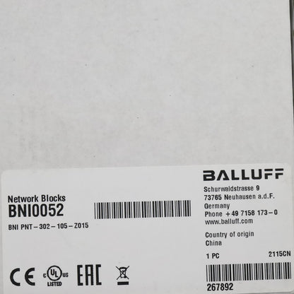 BNI0052 BNI PNT-302-105-Z015 SIE SHIP - BALLUFF