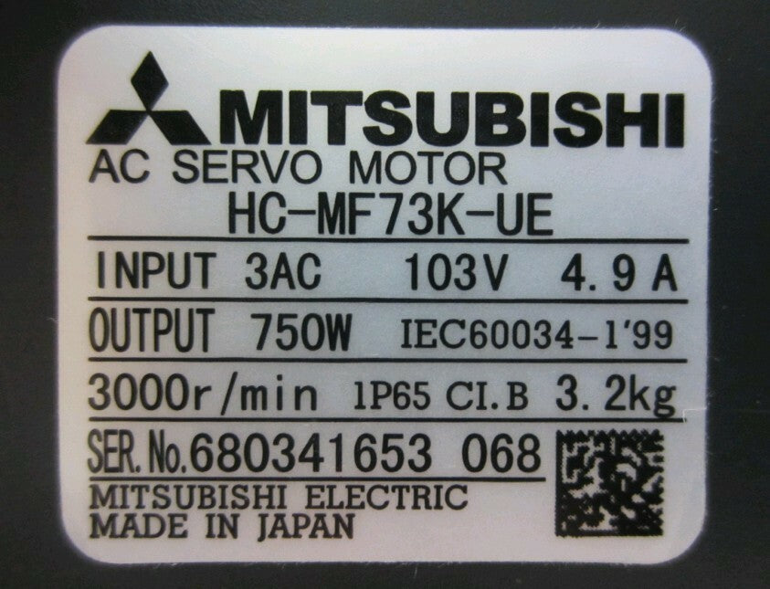 1PCS MITSUBISHI AC SERVO MOTOR HC-MF73K-UE
