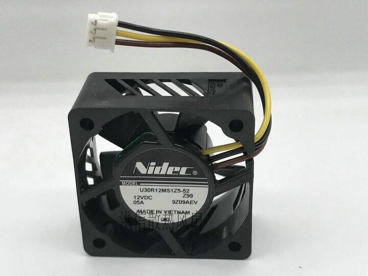 new Nidec 3015 U30R12MS1Z5-52 12V 0.05A 3CM 3-wire silent fan - NIDEC