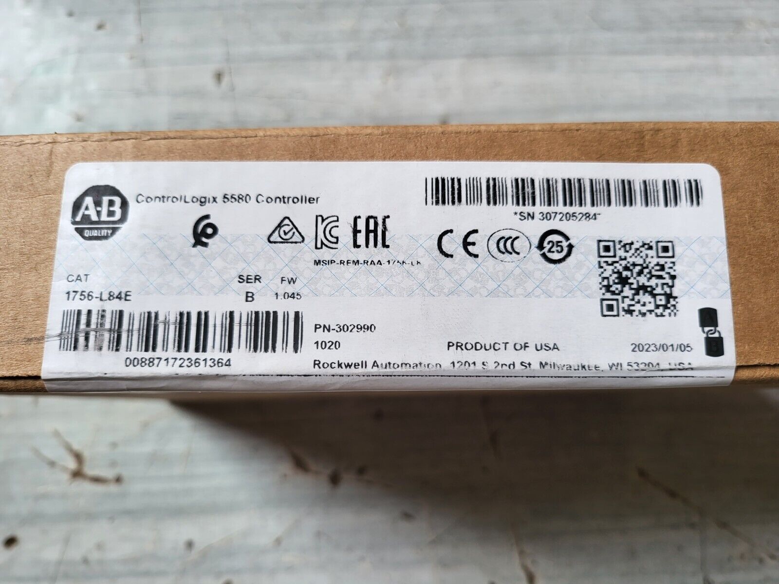 Control Logix Logix5580 Processor 1756-L84E 20MB SER-B 1756-L84E - CONTROL LOGIX