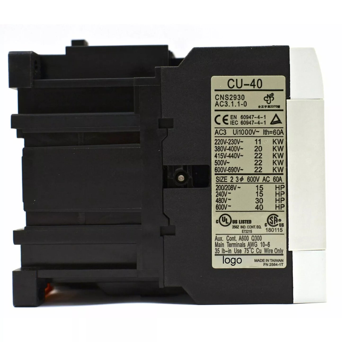 TECO CU-40 AC Contactor 110V - TECO