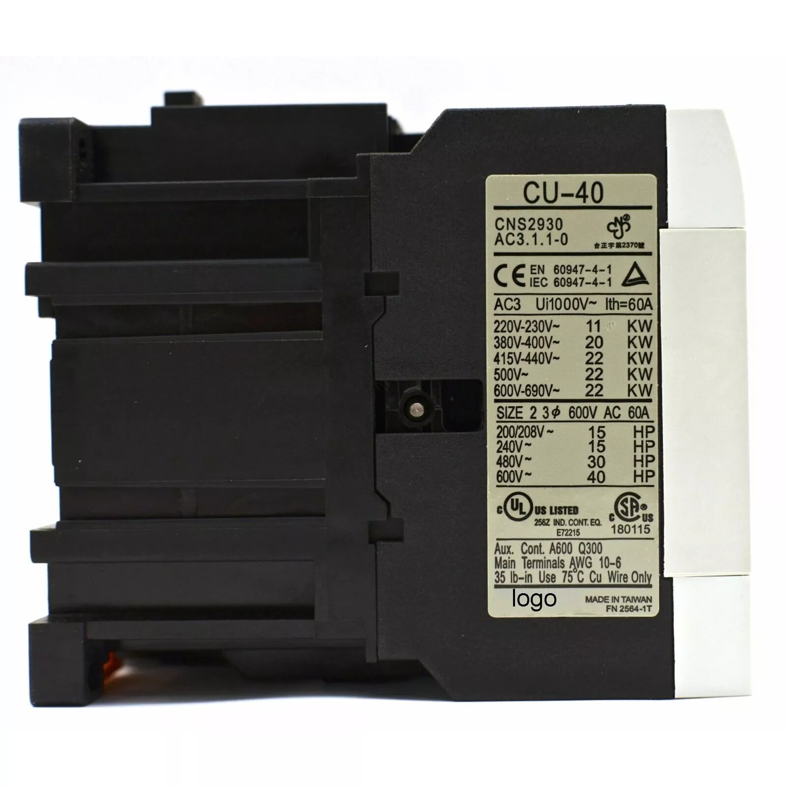 TECO CU-40 AC Contactor 110V - TECO