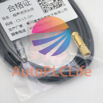 new 1Pcs Connection Cable C5-L5-2M LEMO 00 to Microdot Ultrasonic Flaw Detector - KOEED