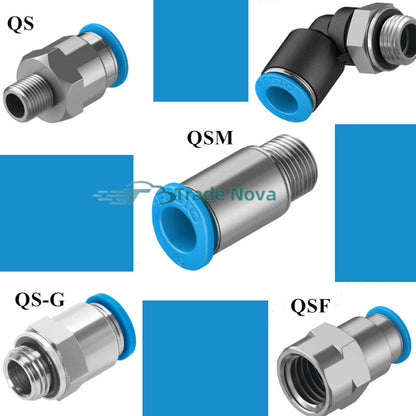 10PCS  FESTO QSL-G1/4-12 186351 Push in fitting QS Fast delivery