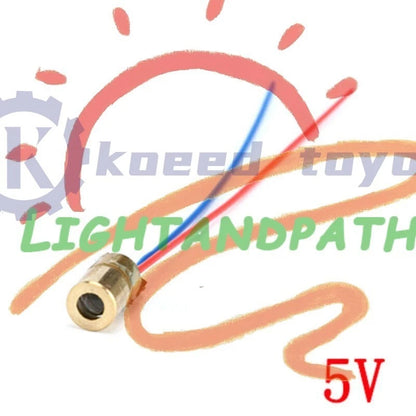 10/100pcs 650nm 6mm 3V/5V 5mW Adjustable Laser Dot Diode Module Red Copper Head