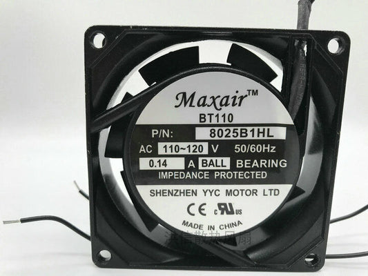 new Maxair BT110 8025B1HL 110-120V 0.14A 80*25MM fan