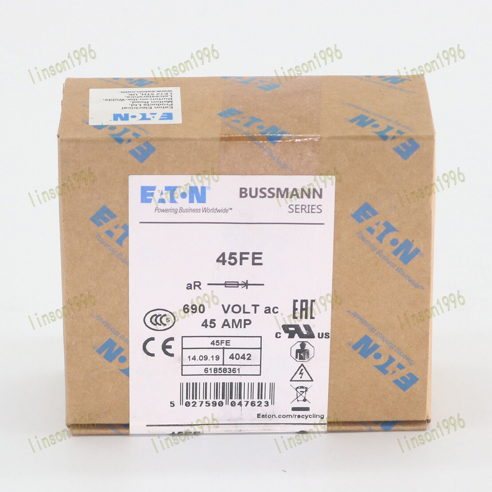 10-Piece Bussmann Eaton Fuse Set, 45Amp, 690V, Fast shipping - BUSSMANN EATON