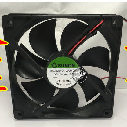 Sunon HAC0251S4-000U-999 DC12V 1.9W 12025 120mm 2-wire cooling fan