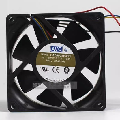AVC DA08025B48S 8025 DC48V 0.21A 8CM 4-Wire PWM Speed Control Cooling Fan