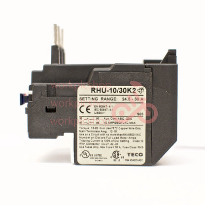 TECO RHU-10/30K2 thermal overload relay, Amp range: 24.5 ~ 30A