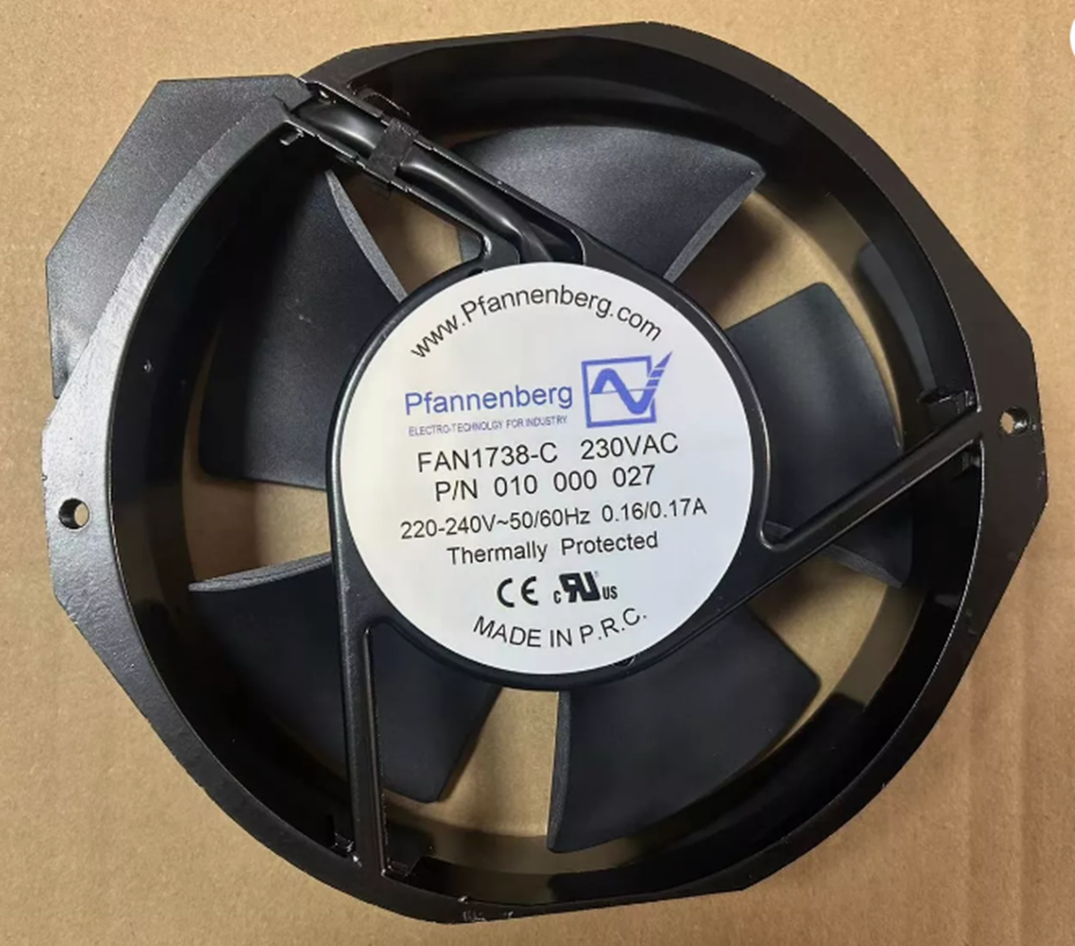 new  PFANNENBERG FAN1738-C Radiating Fan 230VAC 220V-240V