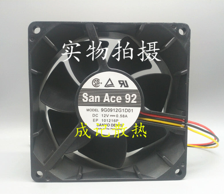 1pcs Sanyo 9G0912G1D01 90*90*38mm 12V 0.58A large air volume chassis fan