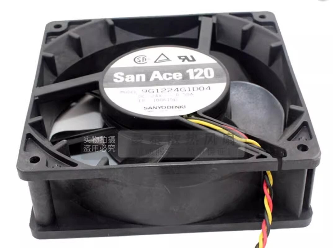 Sanyo 9G1224G1D04 12038 DC24V 0.50A 12CM 3-Wire Inverter Mute Cooling Fan