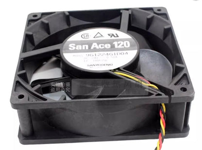 Sanyo 9G1224G1D04 12038 DC24V 0.50A 12CM 3-Wire Inverter Mute Cooling Fan