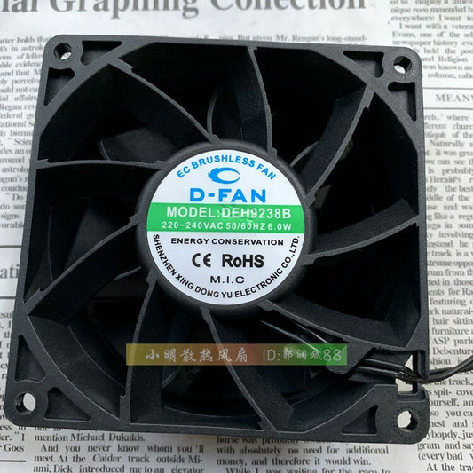 1pcs  D-FAN DEH9238B 9038 9CM 220~240v 6.0W chassis cooling fan