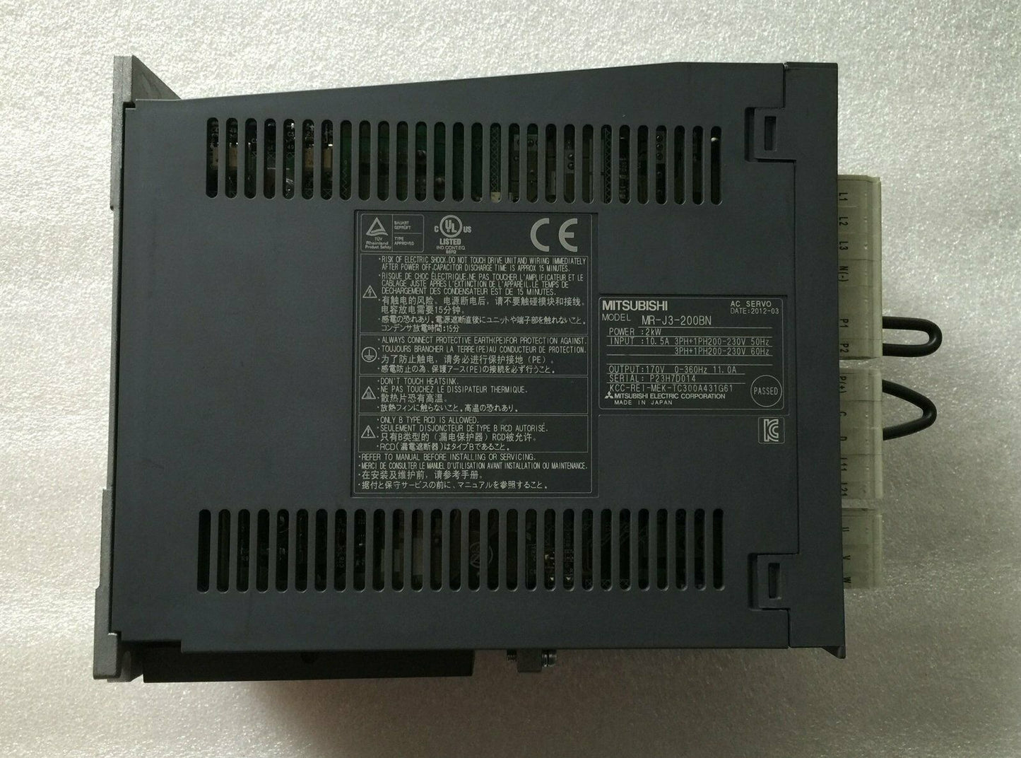 used ONE Mitsubishi servo drive MR-J3-200BN Tested Quality assurance - KOEED