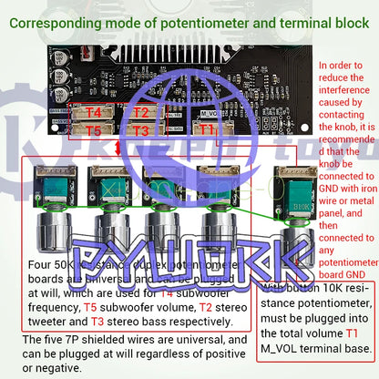HT22 TDA7498E Bluetooth Power Amplifier Board 2.1 Channel 160W*2+220W Subwoofer