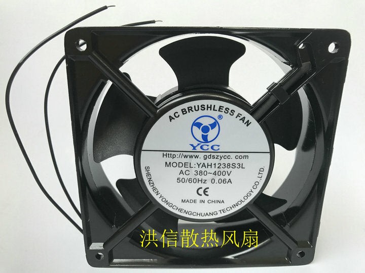 1pcs  YCC YAH1238S3L AC380~400V 0.06A 12038 12CM cooling fan