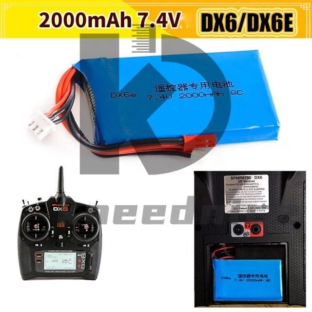 1pcs DXF RC Battery 1pcs Li-Polymer lipo battery Spektrum dx6e DX6 2S 7.4