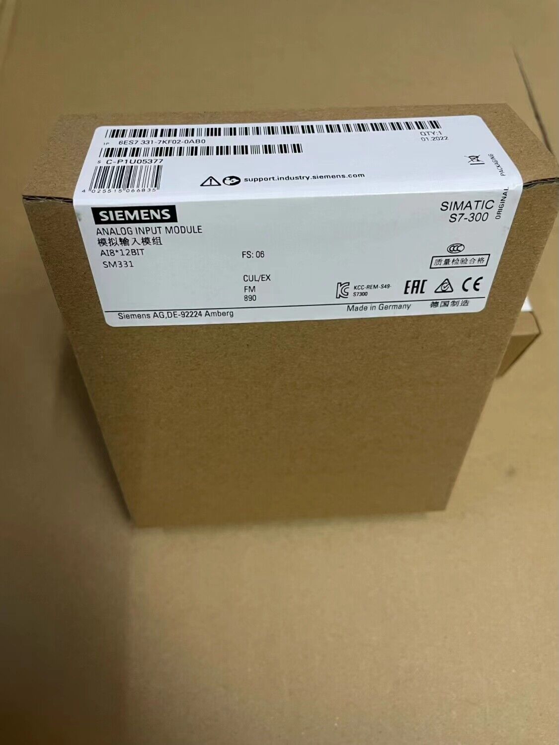 1 PCS NEW IN BOX SIEMENS PLC 6ES7331-7KF02-0AB0 NEW