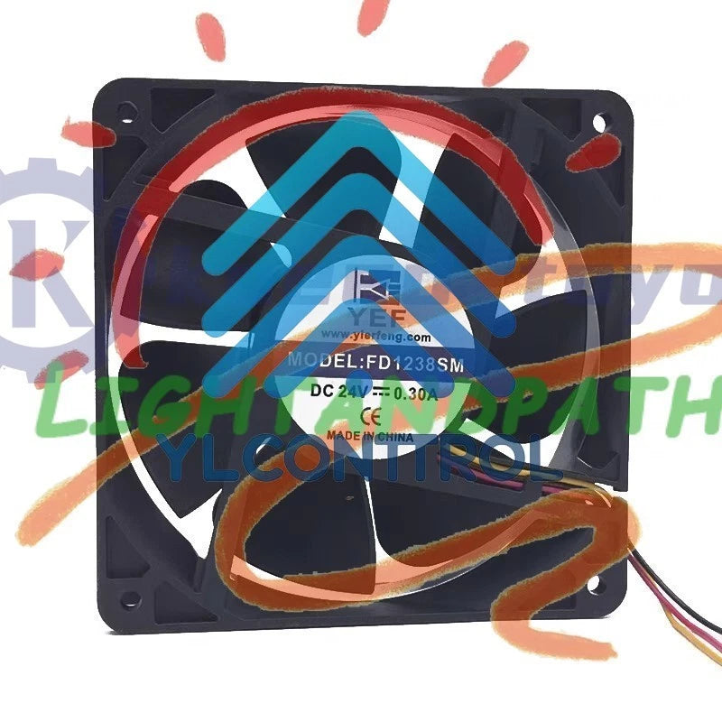 YEF FD1238SM DC24V 0.30A 12cm 3-Wire Cooling Fan #Li