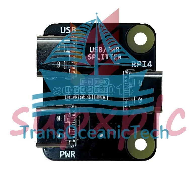 Power Splitter Power Distributor for Raspberry Pi 4 USB One-in-Two Module Type-C