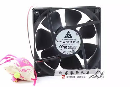 Delta WFB1212HE 12038 DC12V 0.60A 2-Wire Dual Ball Cooling Fan