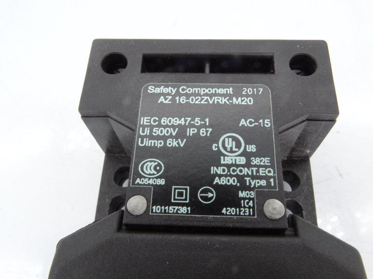 SCHMERSAL AZ 16-02ZVRK-M20 SWITCH SCHMERSAL